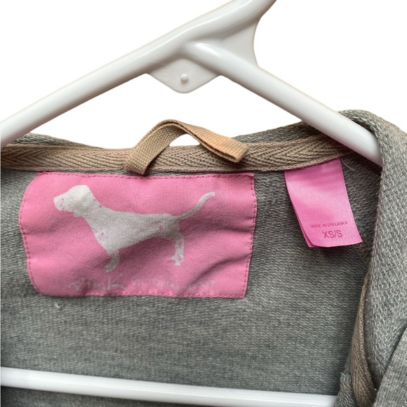 VS PINK XS/S grey hooded robe with pink/white lettering on butt - Picture 3 of 3